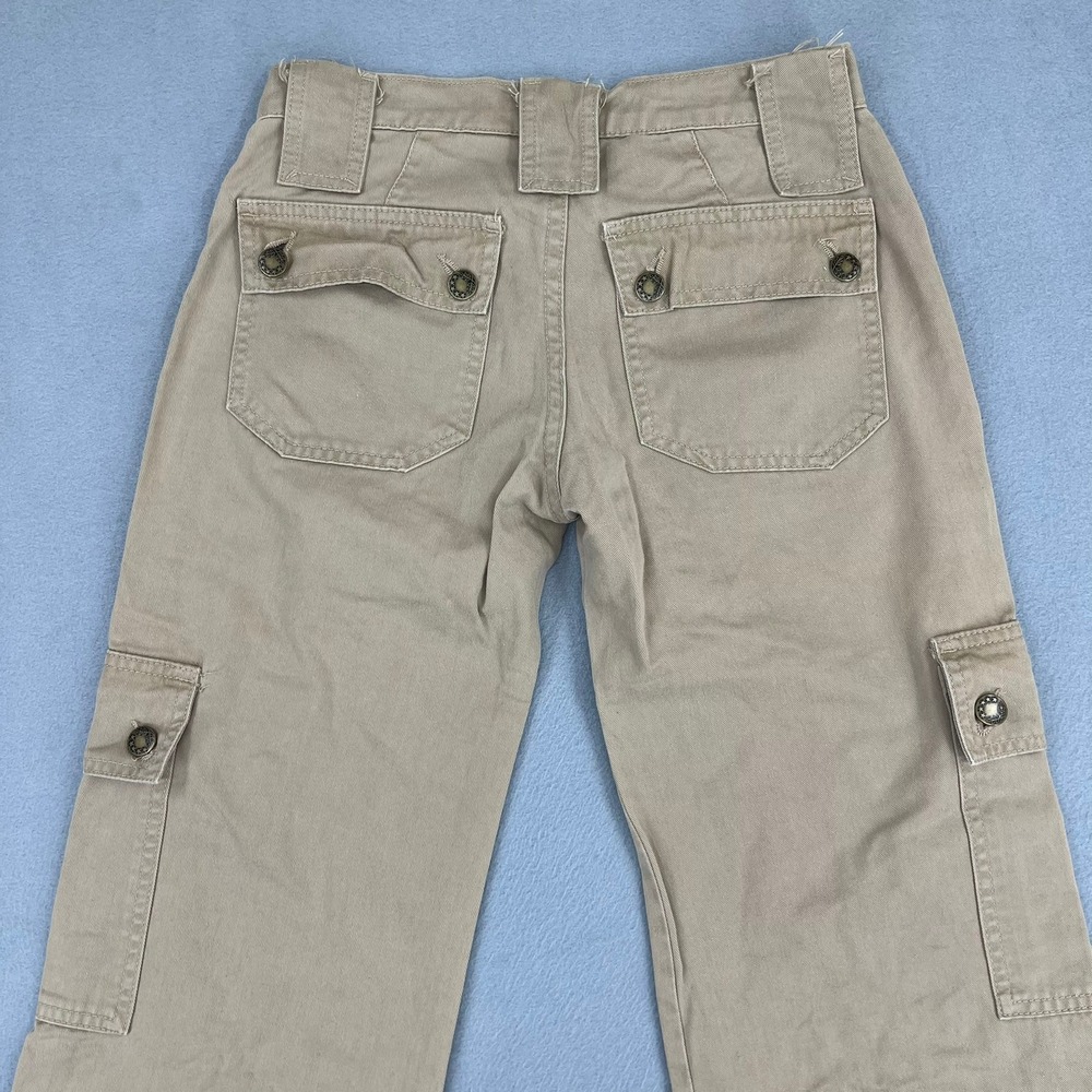Forever 21 Womens XS Khaki Tan Cotton‎ Wide Leg Cargo Utility Pants Vtg Y2K USA - Picture 11 of 14